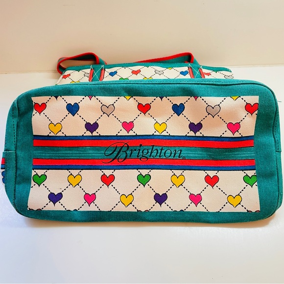 Brighton Love & Joy Canvas Tote Bag Christmas Elf Hearts Shoulder Handbag - Picture 8 of 13